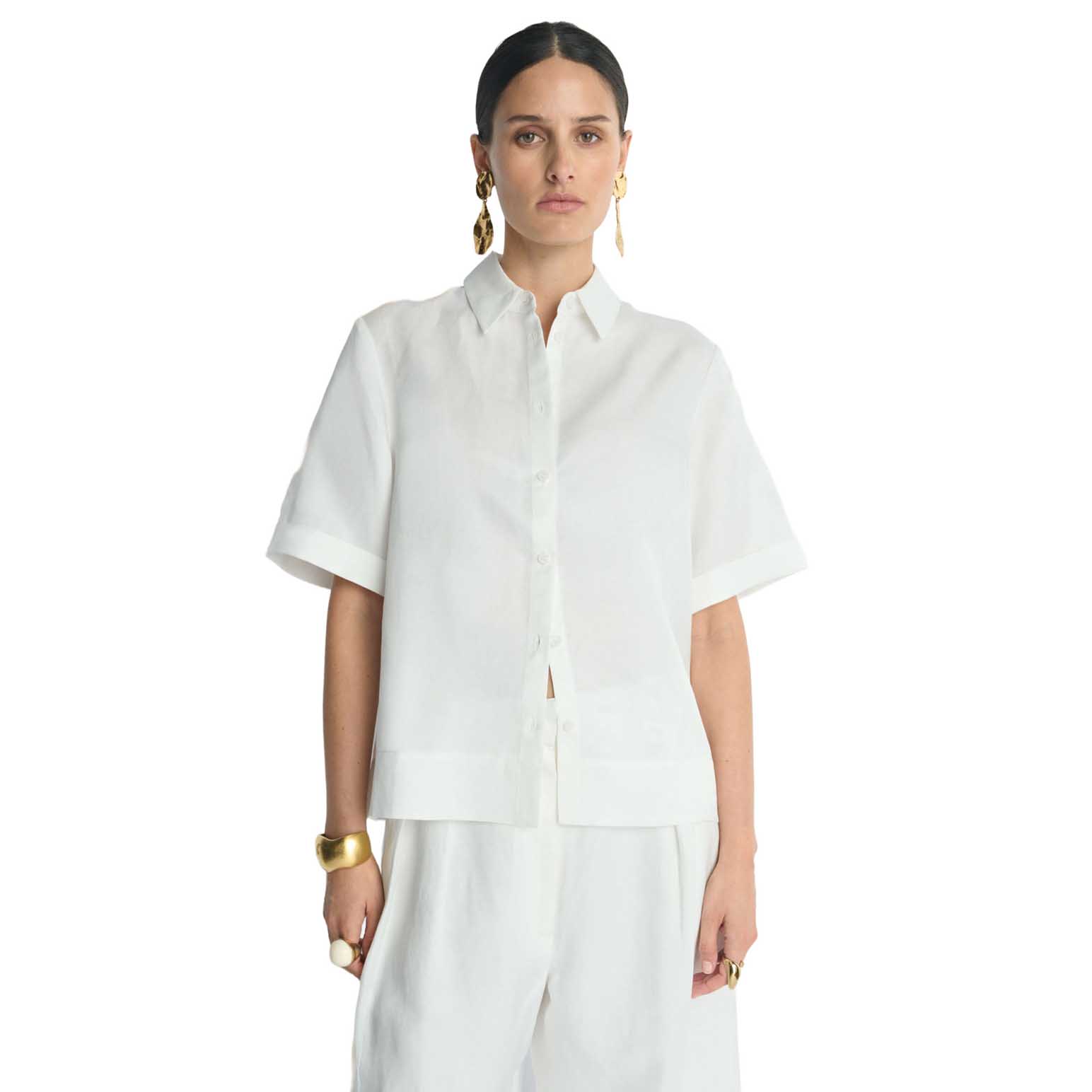 Veronika Maine Drapey Viscose Linen Shirt